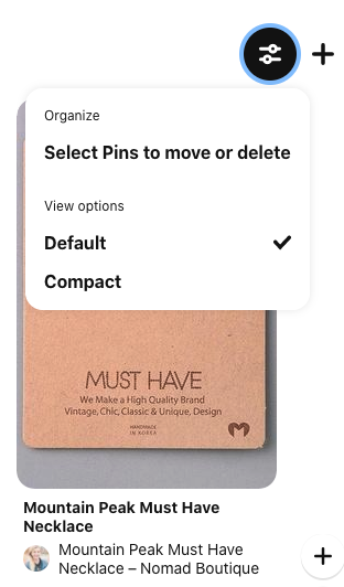 Screenshot of the "select pins to move or delete" page on pinterest