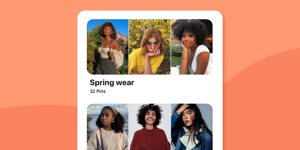 Pinterest Board Sections on orange background